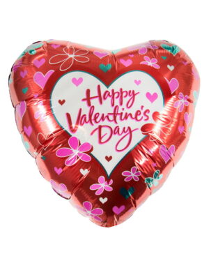 Happy Valentins Day Folienballon mit Blumen