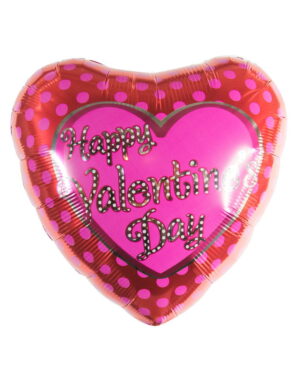 Happy Valentins Day Folienballon mit Punkten