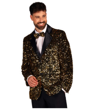 Herren Paillettenjacke DLX "Showstar" Gold S / 48