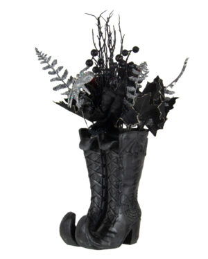 Hexenschuhe mit Gothic Glitter Strauß Arrangement 55cm