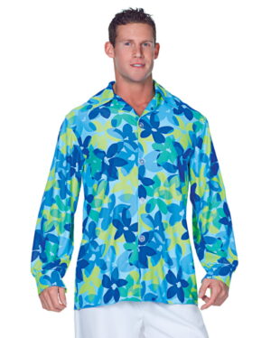 Hippie Herrenhemd blau Plus Size XL