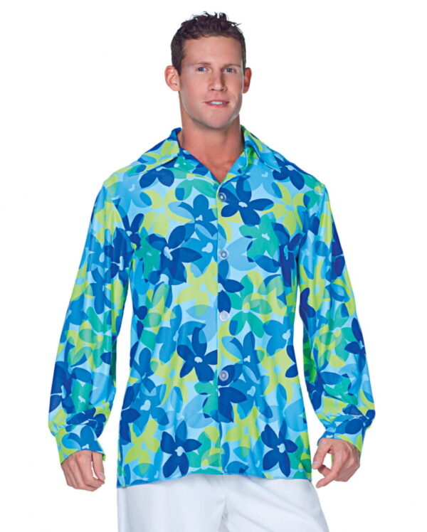 Hippie Herrenhemd blau Plus Size XL