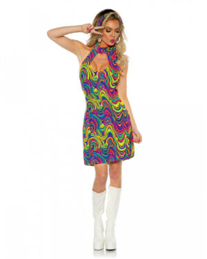 Hippie Neckholder Kostümkleid Glow XS