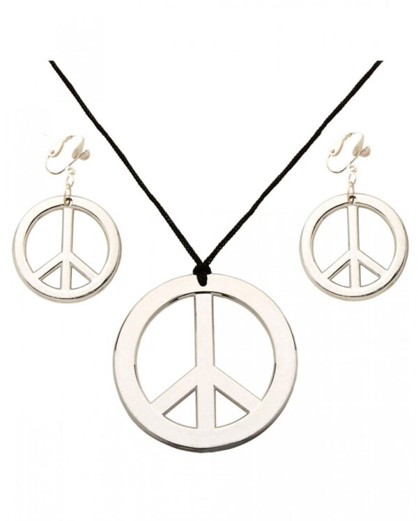 Hippie Peace Halskette & Ohrringe