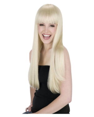Langhaar Perücke mit Pony blond