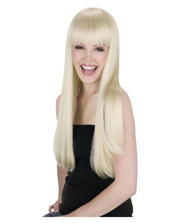 Langhaar Perücke mit Pony blond