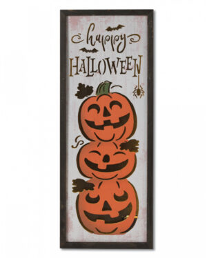 Leuchtendes Happy Halloween Holz Schild 80cm