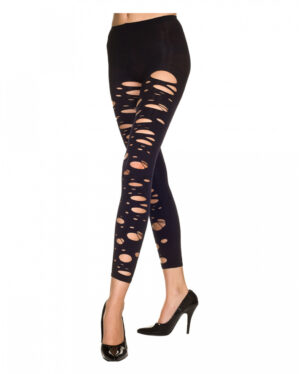 Löchrige Leggings schwarz