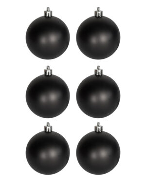 Matt Schwarze Weihnachtskugeln Ø 6cm - 6 Stück