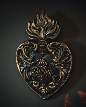 My Darling Heart Wandtafel Schwarz-Gold 19