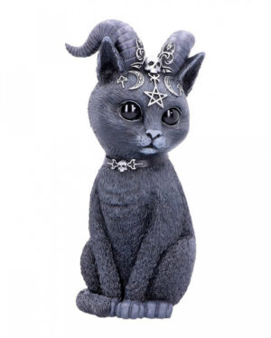 Okkulte Katzenfigur mit Ziegenhörner 26