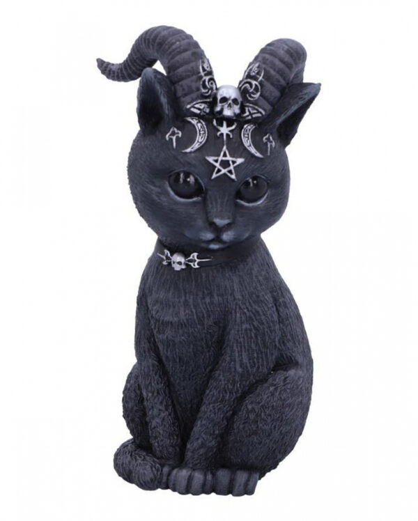Okkulte Katzenfigur mit Ziegenhörner