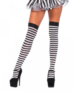 Overknees Schwarz - Weiß