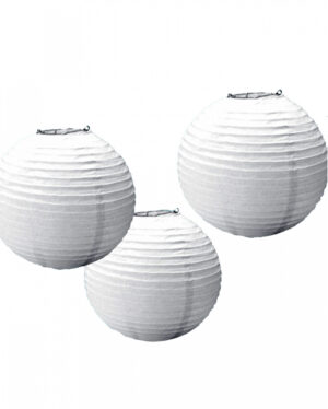 Papier Lampion Set 3 tlg. Weiß