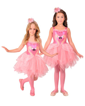 Pink Flamingo Kinderkostüm mit Tutu & Haarreif 140 cm / 8-10 Jahre