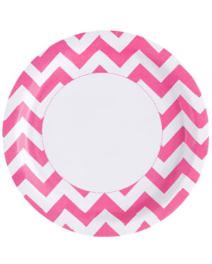 Pinke Zick-Zack Pappteller 8 St.