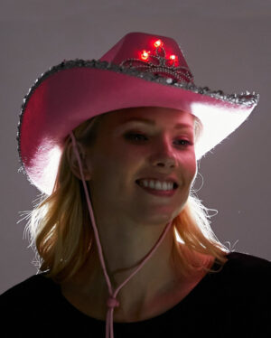 Pinker Cowgirl Hut mit Leuchteffekt