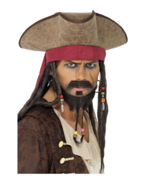 Piratenhut mit Dreadlock-Haaren