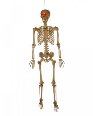 Positionierbares Skelett mit rot leuchtenden Augen 165cm