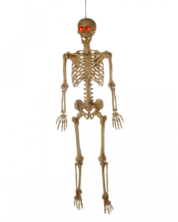 Positionierbares Skelett mit rot leuchtenden Augen 165cm