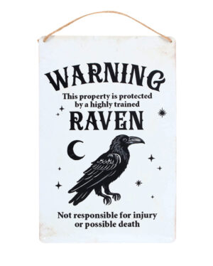 "Protected by a Raven" Metallschild 30x20cm