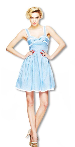 Pünktchenkleid mit Schleife XS / 34