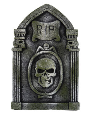 R.I.P. Grabstein mit Totenköpfe & Säulen 53cm