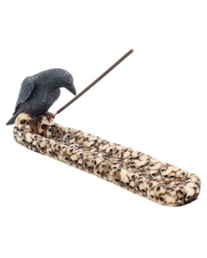 Rabe mit Totenköpfe Räucherstäbchenhalter 25cm
