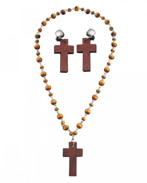 Rosenkranz Kette & Ohrringe Set