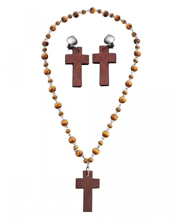 Rosenkranz Kette & Ohrringe Set