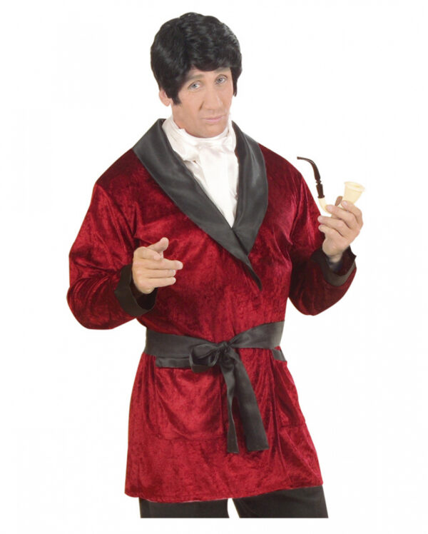 Rotes Playboy Jacket mit Gürtel & Schal S-48