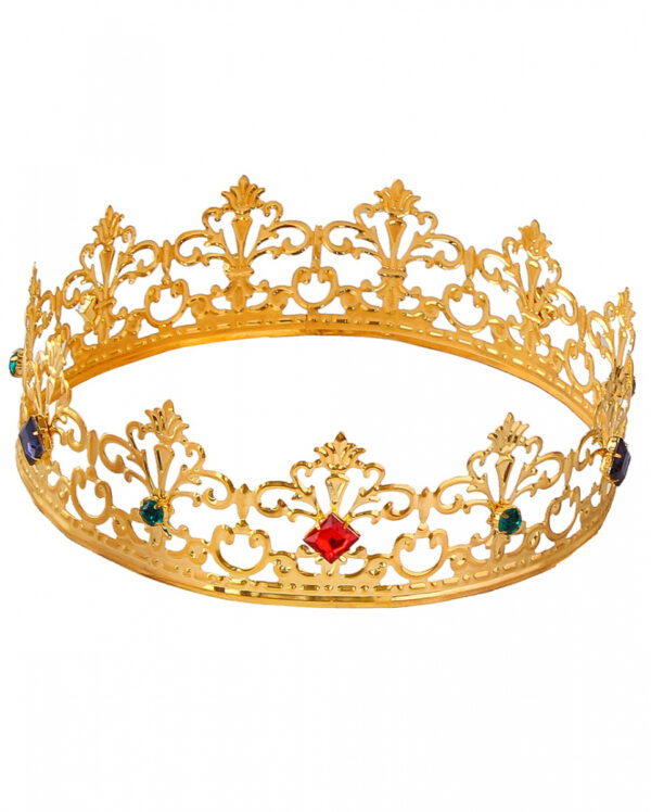 Royale Königskrone mit bunten Schmucksteinen