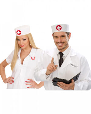Sanitäter Arztkappe Weiß-Rot