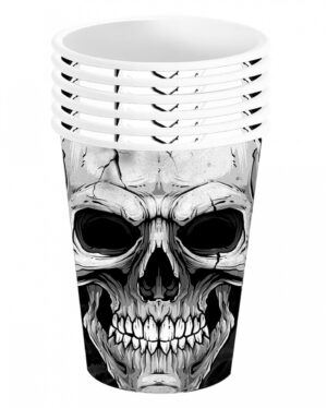 Scary Skull Pappbecher 6 St.