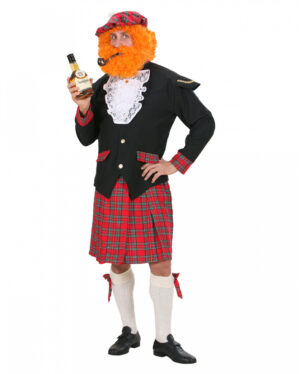 Schotten Kostüm mit Kilt & Mütze S