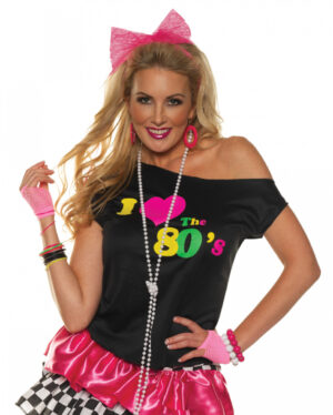 Schulterfreies 80er Jahre Shirt XL