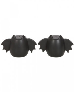Schwarze Salz & Pfefferstreuer mit Fledermaus Flügeln 2 St.