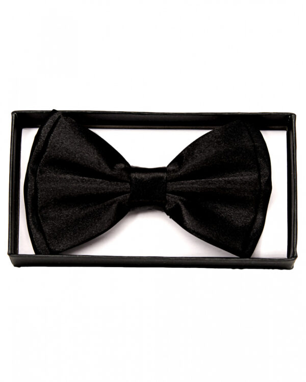 Schwarze Satin Fliege Deluxe