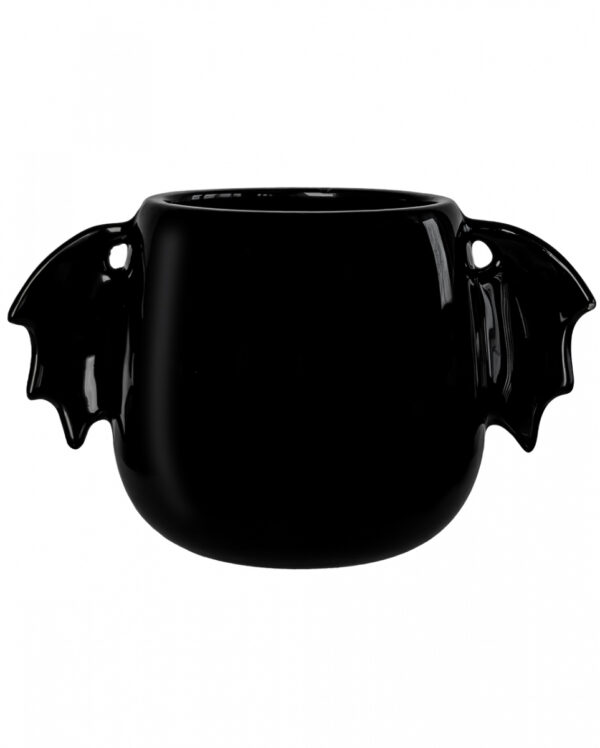 Schwarze Tasse mit Fledermausflügeln 400ml