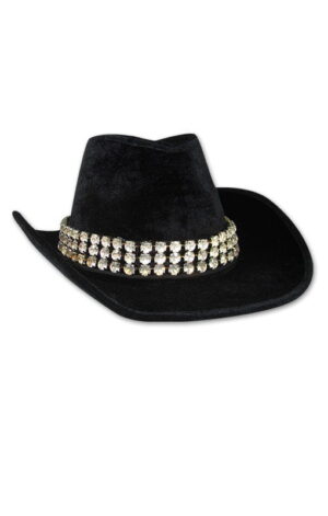 Schwarzer Cowboyhut mit Strassband