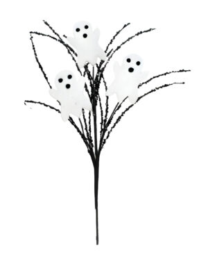 Schwarzer Gothic Deko Zweig mit 3 Geistern 36cm
