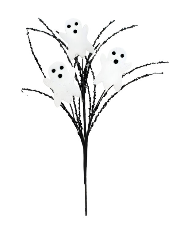 Schwarzer Gothic Deko Zweig mit 3 Geistern 36cm