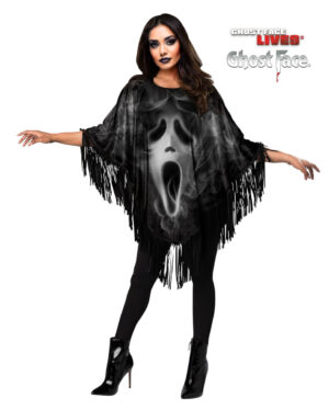 Scream Ghostface Poncho mit Fransen