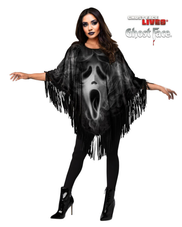 Scream Ghostface Poncho mit Fransen