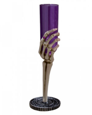 Sektkelch Skeletthand Lila