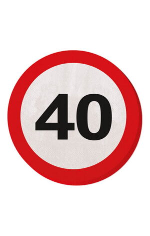 Serviette Verkehrsschild 40