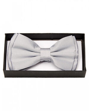 Silberne Satin Fliege Deluxe