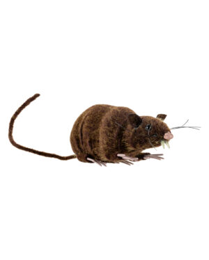 Sitzende Ratte mit Kunstfell 14cm