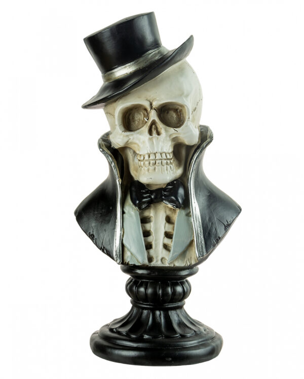 Skelett Gentleman Büste mit Frack & Hut 26