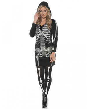 Skelett Kapuzenkleid S